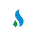Leaf water simple geometric design logo vector Royalty Free Stock Photo