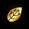 leafe, smart, farm gold icon. Vector illustration of golden particle background