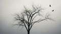 leafless bird tree Royalty Free Stock Photo