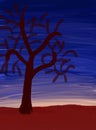 Leafless tree with a dark night Royalty Free Stock Photo