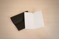 Leaflet blank two flyers. White and black paper brochure mockup Royalty Free Stock Photo