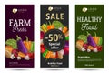 Leaflet with colorful vegetables illustrations, premium segment