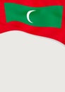 Leaflet design with flag of Maldives. Vector template