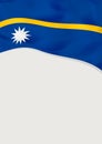 Leaflet design with flag of Nauru. Vector template