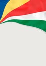 Leaflet design with flag of Seychelles. Vector template