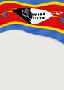 Leaflet design with flag of Swaziland. Vector template