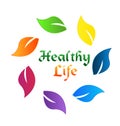 Leafs colorful healthy life ecology concept