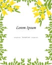 Leafs and flower Caragana. Romantic botanical invitation