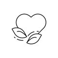 Leafs, heart, love ecology icon. Simple line, outline vector ecology icons for ui and ux, website or mobile application