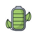 Leafs plant ecology in battery Royalty Free Stock Photo