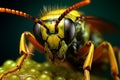 Leafy canvas macro portrait showcasing the delicate insect on a leaf