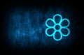 Leafy flower icon abstract blue background illustration digital texture design concept Royalty Free Stock Photo