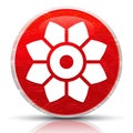 Leafy flower icon metallic grunge abstract red round button illustration Royalty Free Stock Photo