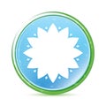 Leafy flower icon natural aqua cyan blue round button Royalty Free Stock Photo
