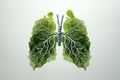 Leafy green lungs concept design symbolizing eco-friendliness and clean air