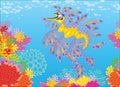 Leafy sea dragon on a coral reef Royalty Free Stock Photo