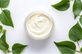 Leafy Serenity: Herbal Extract Moisturizer Cream Jar, Organic Natural Ingredients.