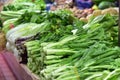 Choy sum or Chinese flowering cabbage sold on stall at the marketplace in china. Royalty Free Stock Photo