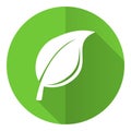 Leag green flat design vector icon, nature, plant concept illustration