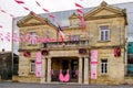 League against cancer decoration of the town hall for pink october in Pessac France Royalty Free Stock Photo