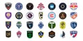 League Soccer MLS. NY City, Inter Miami CF, Toronto, Charlotte, CF Montreal, NY Red Bulls, Orlando City SC, Chicago Fire, Real Royalty Free Stock Photo