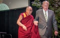 Leahy Escorts the Dalai Lama on Stage Royalty Free Stock Photo