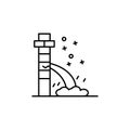 Leak pipe improvement icon. Element of labor icon