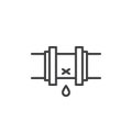 Leak in a pipe line icon