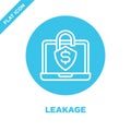 leakage icon vector from corruption elements collection. Thin line leakage outline icon vector illustration. Linear symbol for