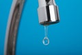 Leakage Tap With Dripping Water Drop Royalty Free Stock Photo