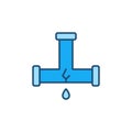 Leaking or Broken Pipe vector Plumbing colored icon