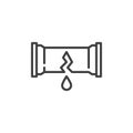 Leaking pipe line icon