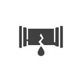 Leaking pipe vector icon