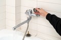 Leaking shower faucet. Broken bathtub handle. Emergency repair