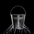 Leaky bucket with water on background Royalty Free Stock Photo