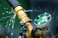 Leaky Faucet Spraying Water Royalty Free Stock Photo