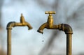 A leaky tap wasting water Royalty Free Stock Photo