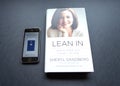 Lean in book by Sheryl Sandberg Facebook COO Royalty Free Stock Photo