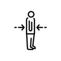 Black line icon for Lean, lanky and thin