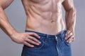 Lean male abs Royalty Free Stock Photo
