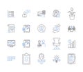 Lean Management outline icons collection. Lean, Management, Efficiency, Automation, Waste, Process, Cost vector and