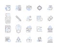 Lean Management outline icons collection. Lean, Management, Efficiency, Automation, Waste, Process, Cost vector and