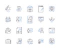 Lean Management outline icons collection. Lean, Management, Efficiency, Automation, Waste, Process, Cost vector and