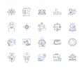 Lean Management outline icons collection. Lean, Management, Efficiency, Automation, Waste, Process, Cost vector and