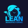 Lean manufacturing icon vector design. Gear with watch and leaf concept for organization, business, management website Royalty Free Stock Photo