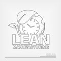 Lean manufacturing line vector icon with editable stroke