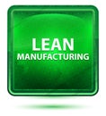Lean Manufacturing Neon Light Green Square Button