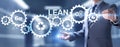 Lean manufacturing and software development methodology concept on screen