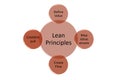 lean principles include define value, map value stream, create flow and establish pul