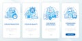 Lean production principles blue onboarding mobile app screen